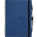 blue board journal with silver wiro binding