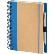 rectangular wirebound journal with royal blue cloth trim